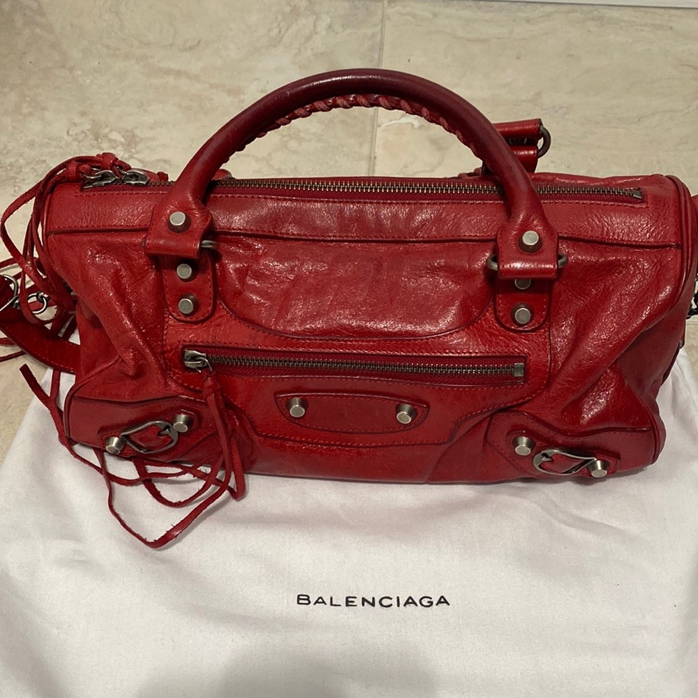 Balenciaga small Biker bag in Red